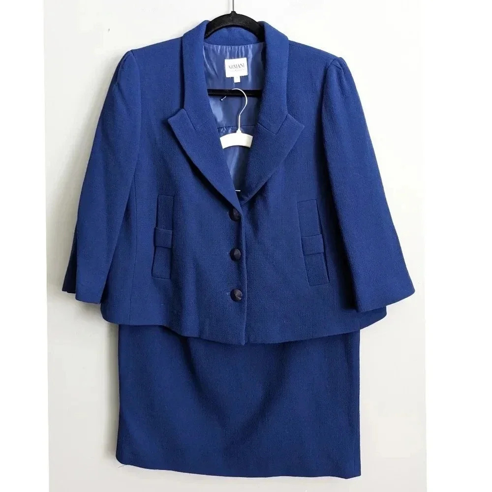 Armani Collezioni Wool Blazer/Skirt Set